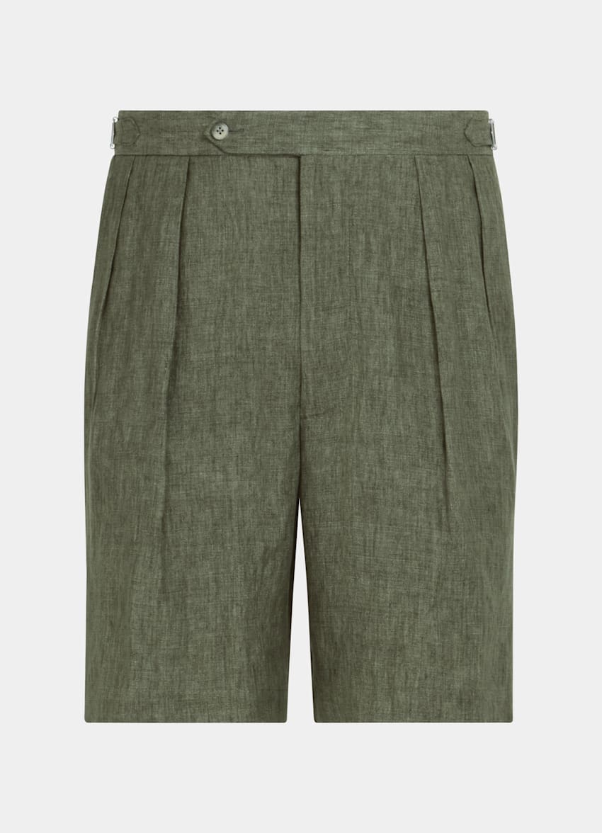 Dark Green Straight Leg Shorts