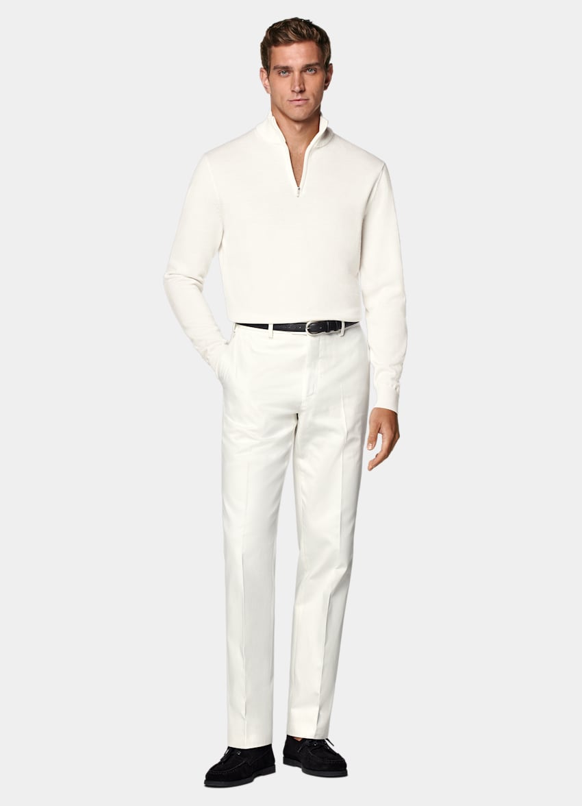 Off-White Merino Half Zip