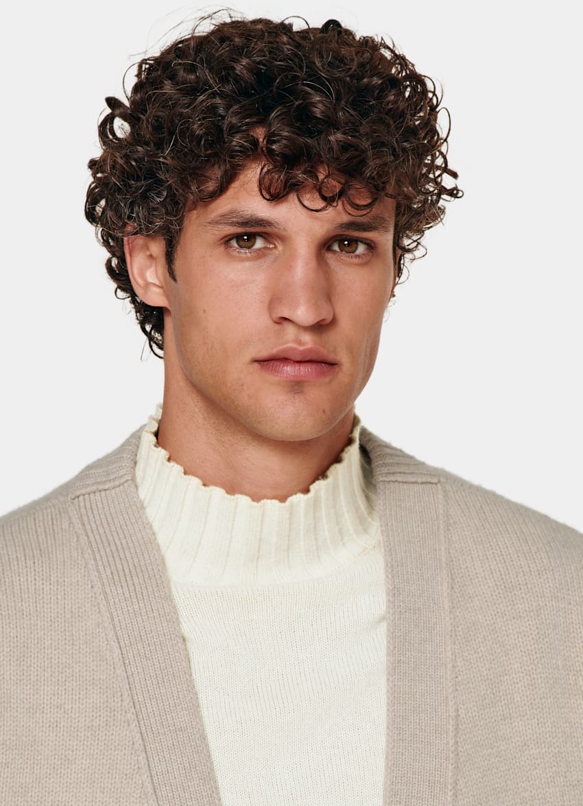 Sand Merino Oversized Cardigan