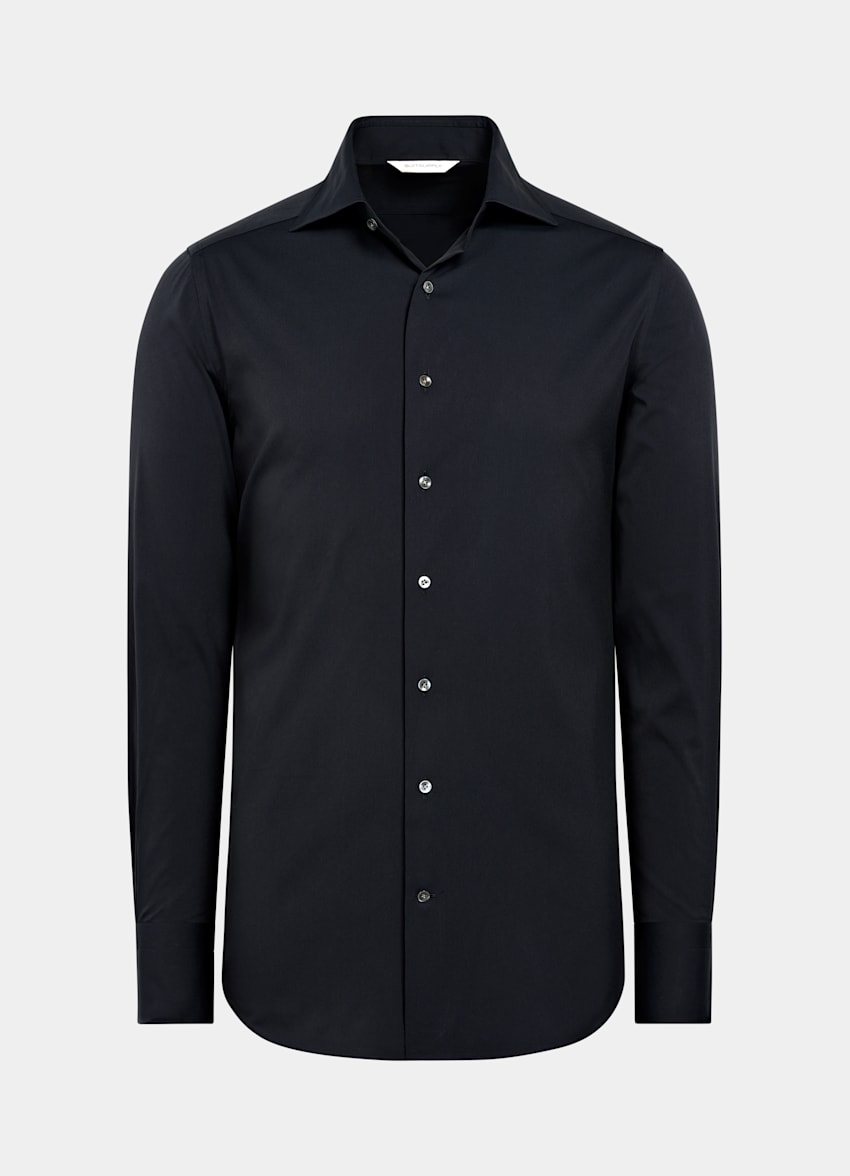 Navy Poplin Tailored Fit Shirt