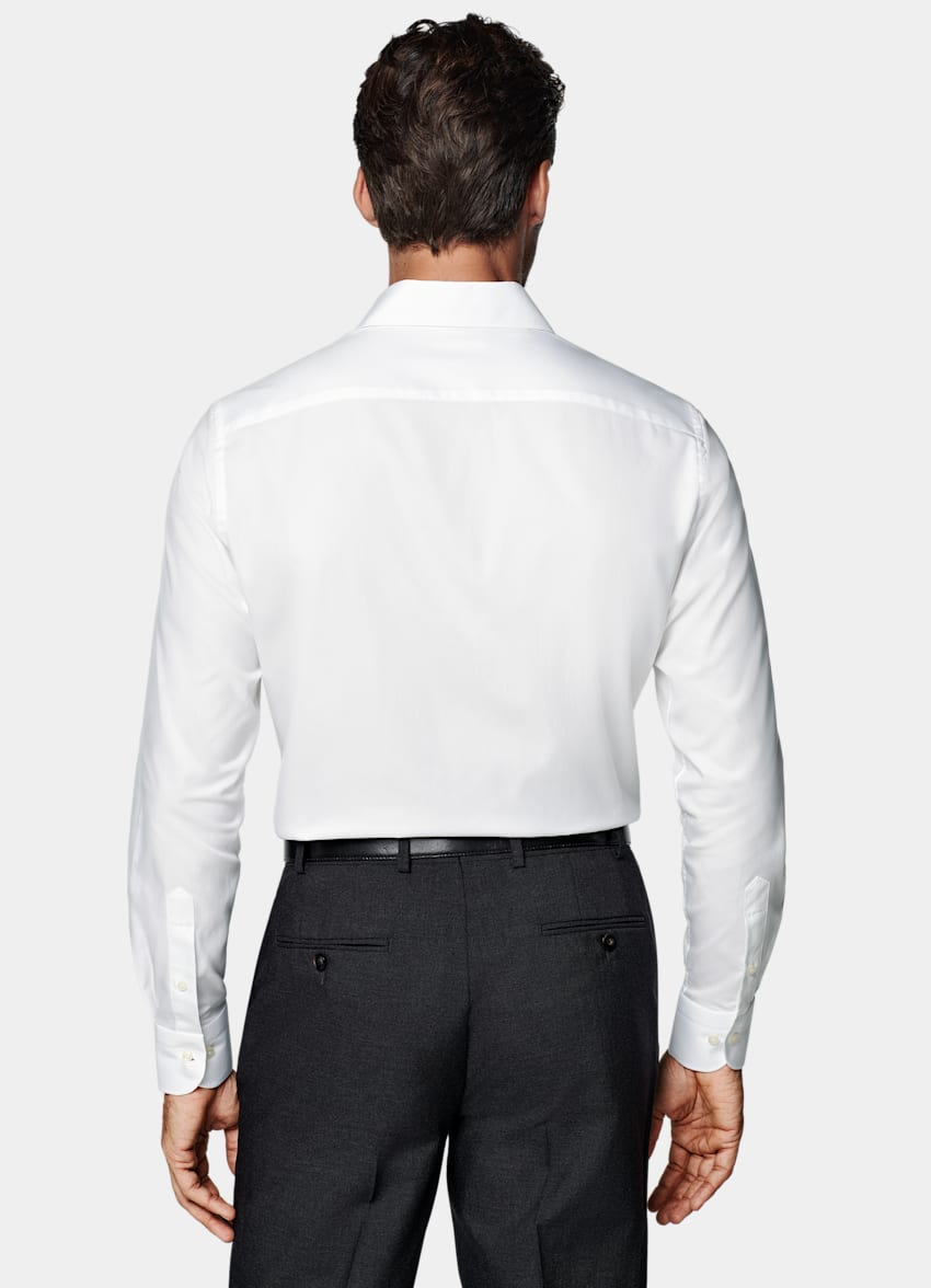White Twill Tailored Fit Shirt
