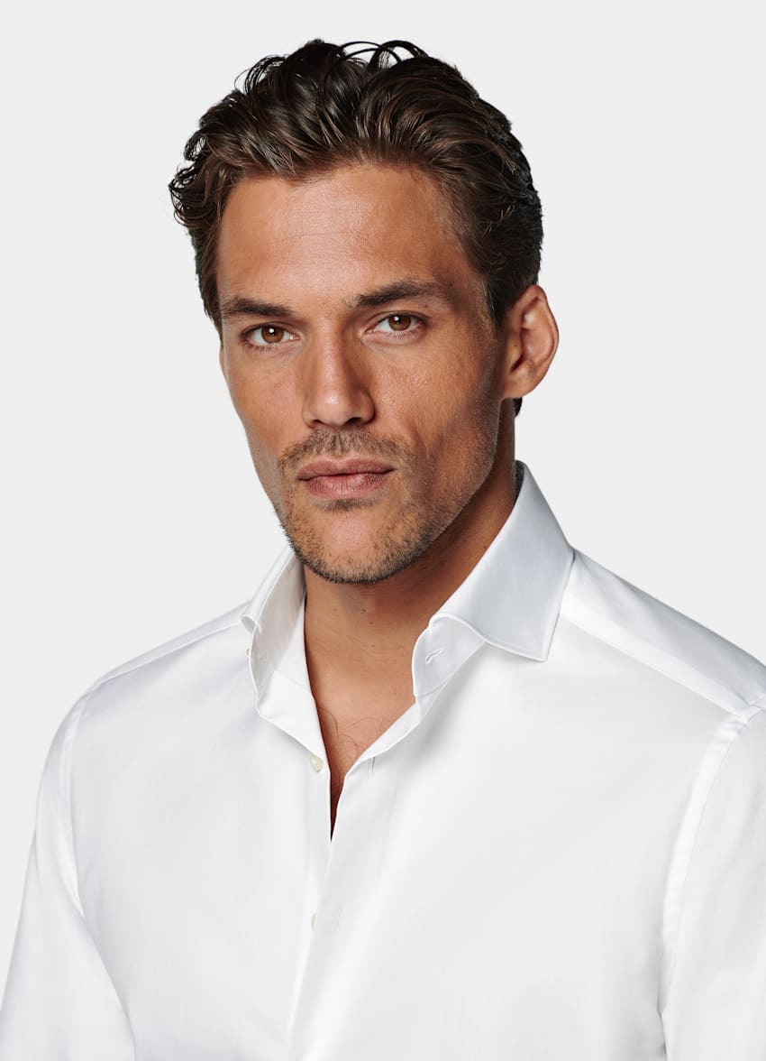 White Twill Tailored Fit Shirt