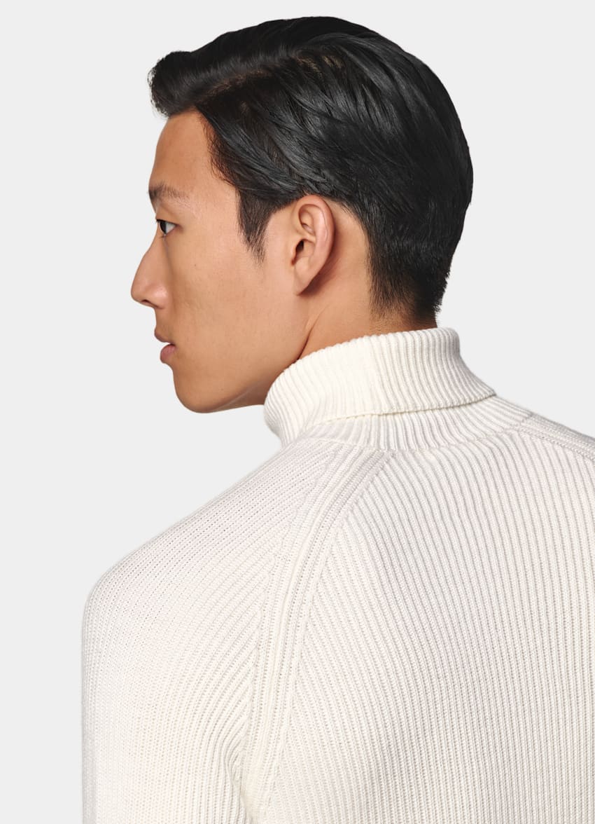 Off-White Merino Ribbed Turtleneck