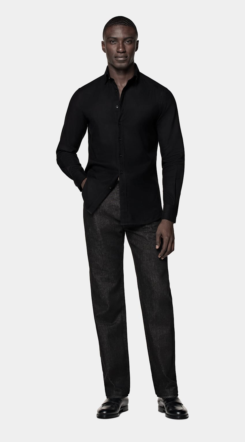 Black Tailored Fit Shirt