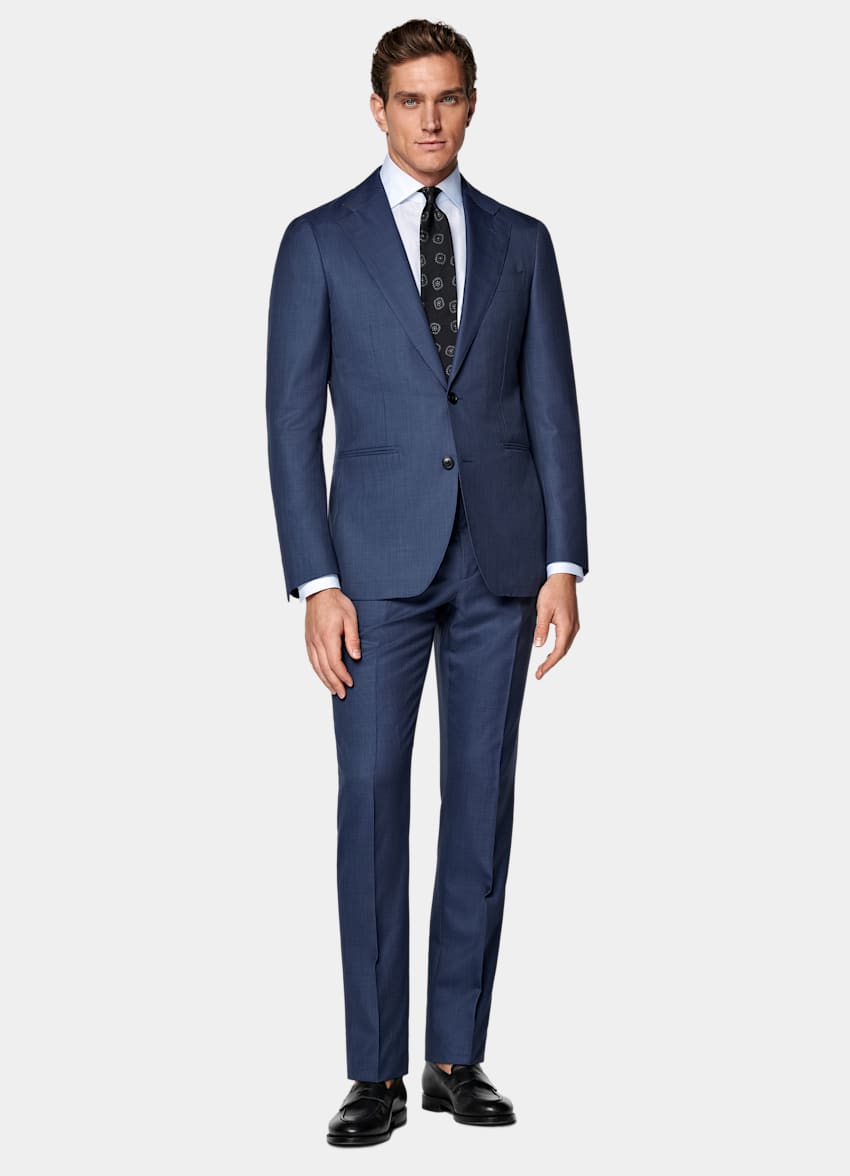 Mid Blue Tailored Fit Havana Suit