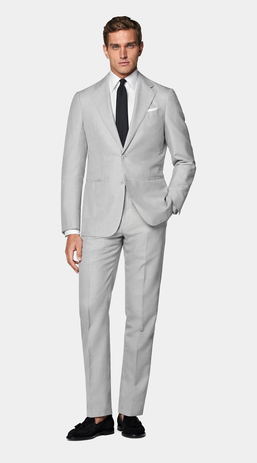Light Grey Tailored Fit Havana Suit