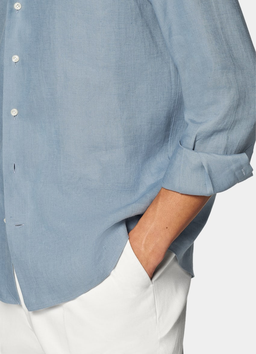 Mid Blue Tailored Fit Shirt