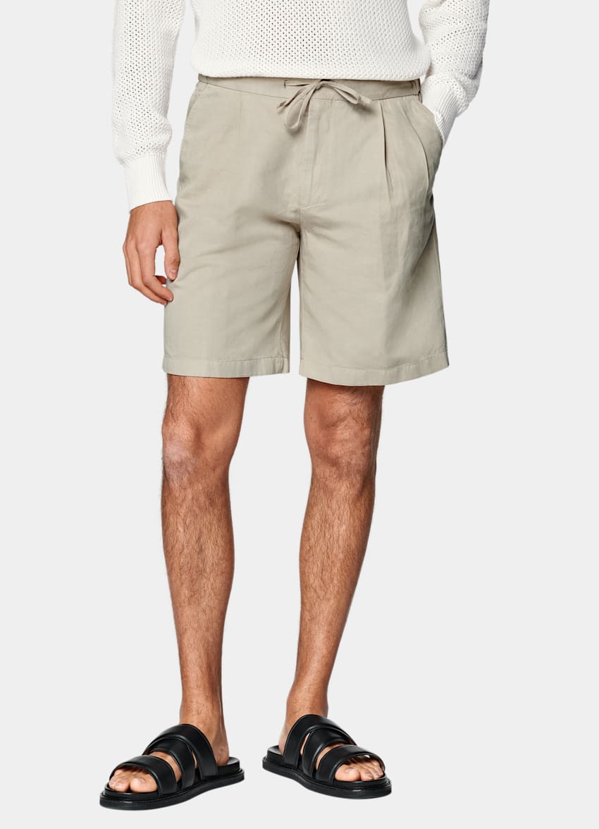Sand Straight Leg Shorts