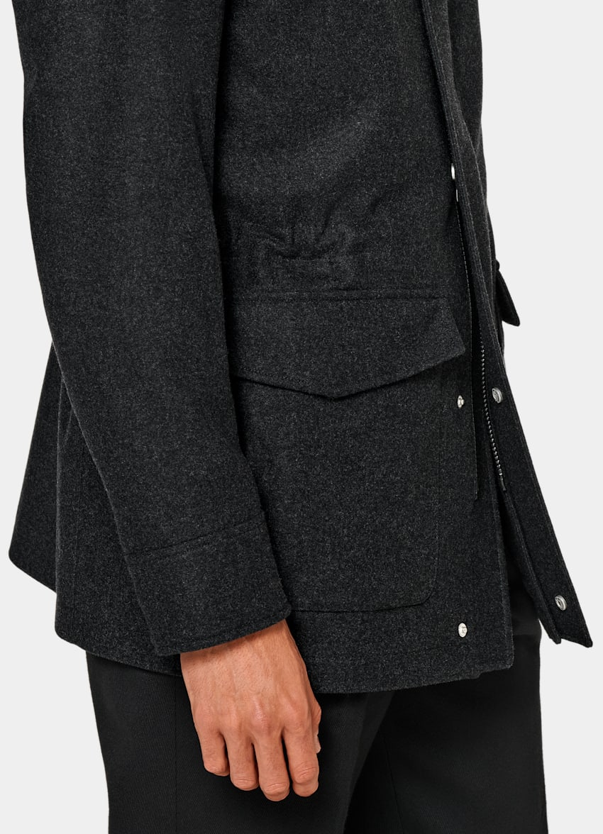 Dark Grey Padded Parka