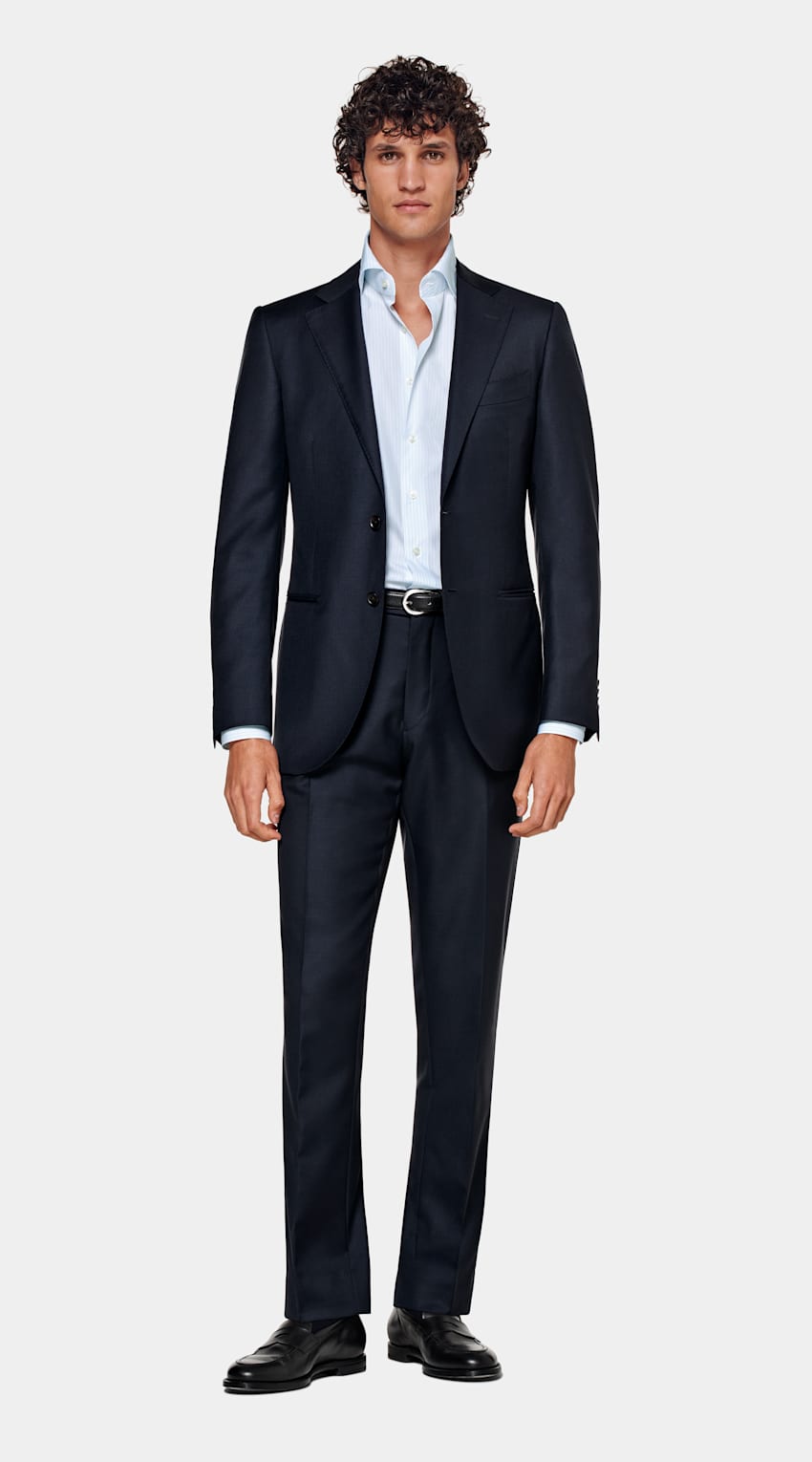 Navy Tailored Fit Lazio Suit Jacket