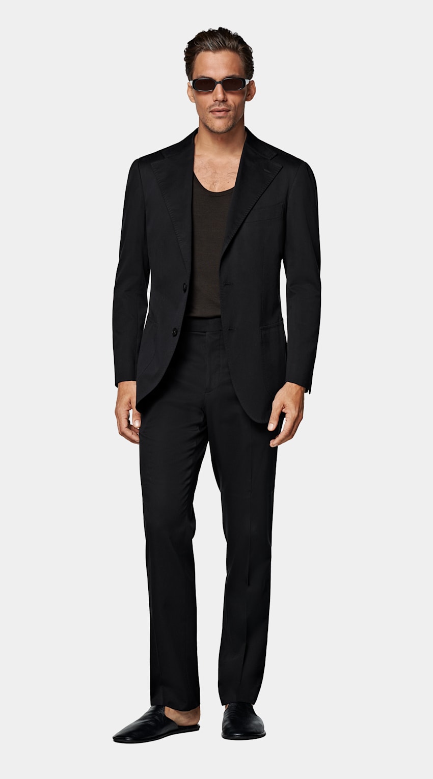 Black Relaxed Fit Roma Suit