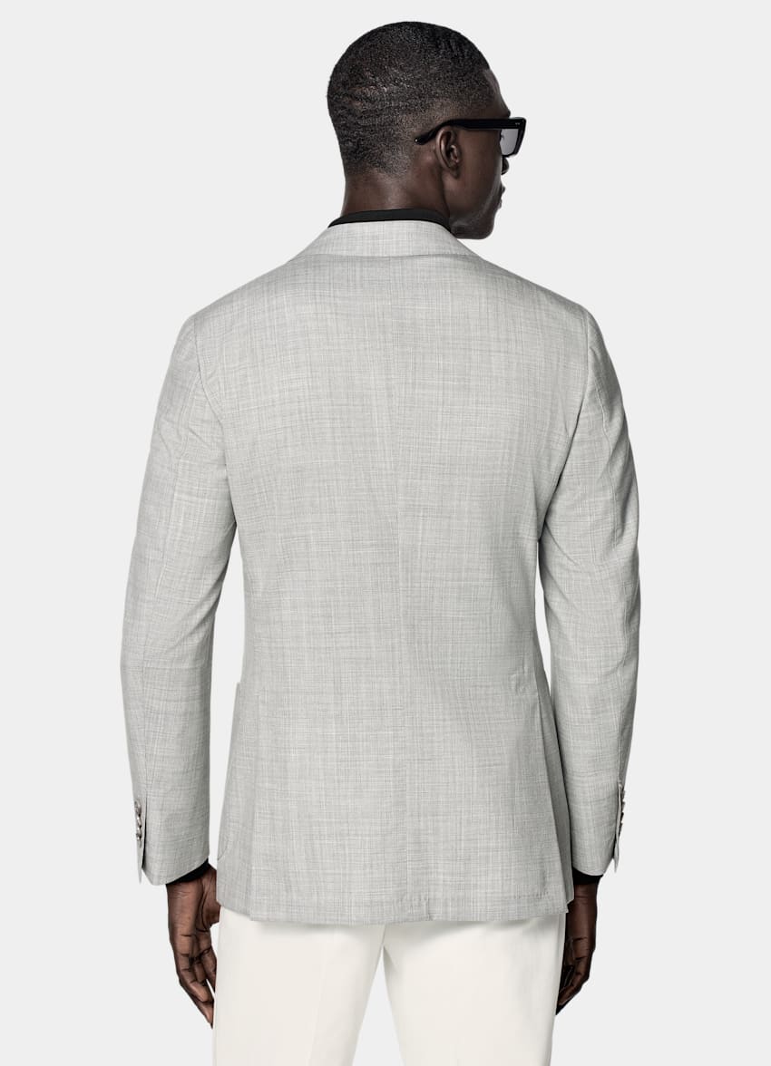 Light Grey Tailored Fit Havana Suit Jacket