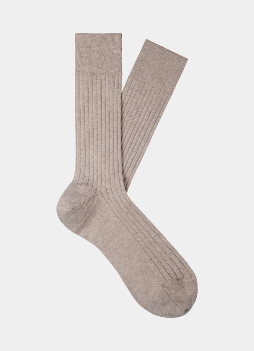 Dark Grey Ribbed Regular Socks