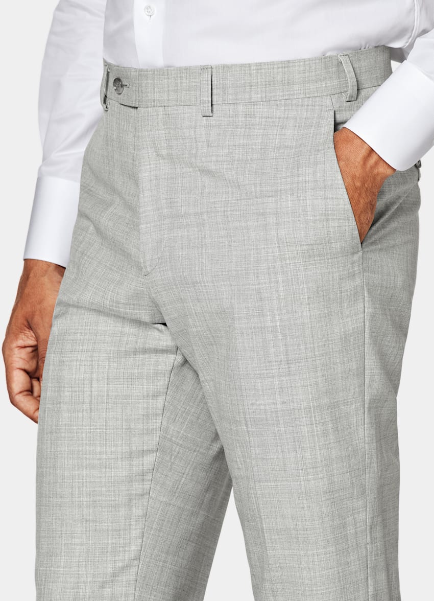 Light Grey Three-Piece Tailored Fit Havana Suit