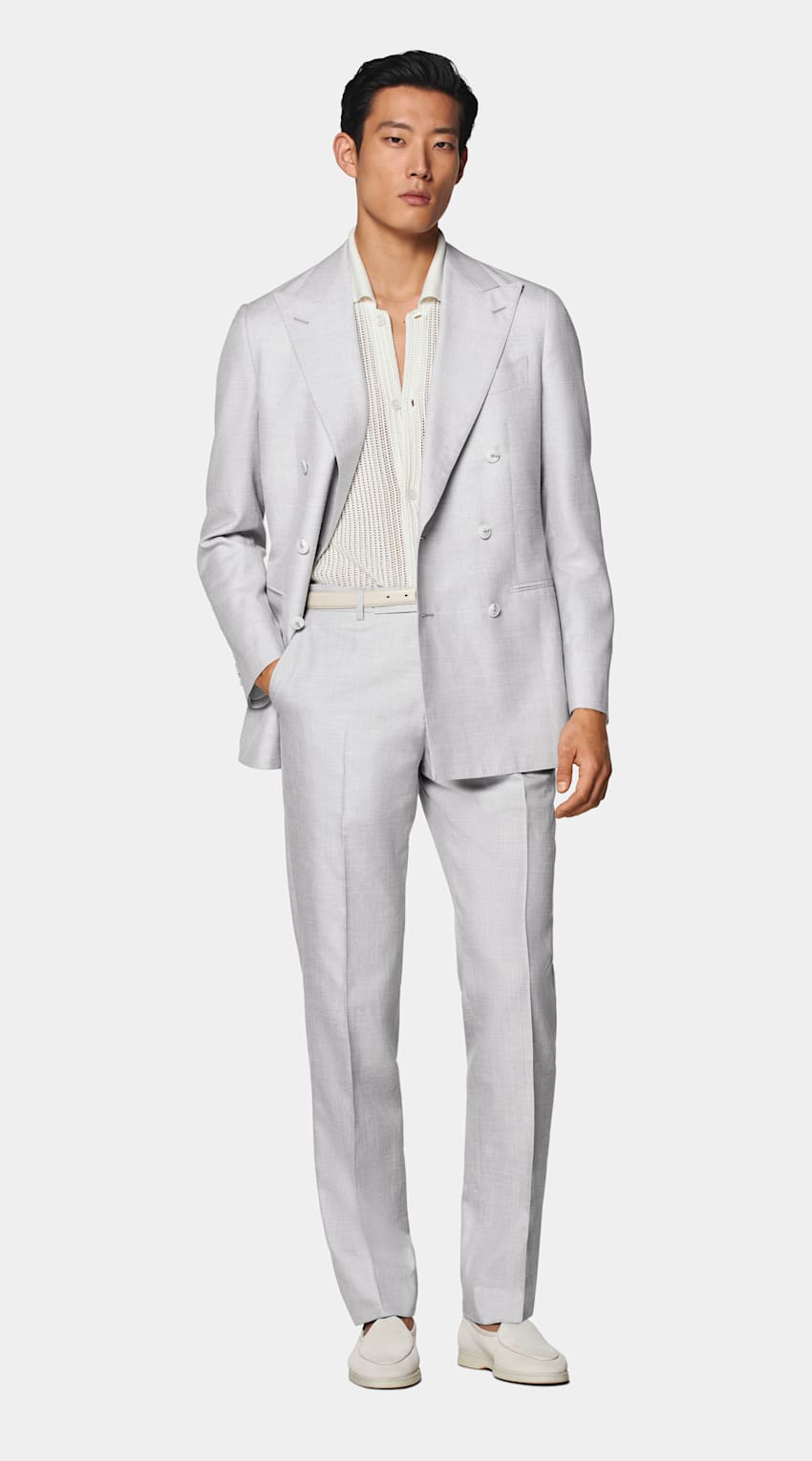Light Grey Tailored Fit Havana Suit