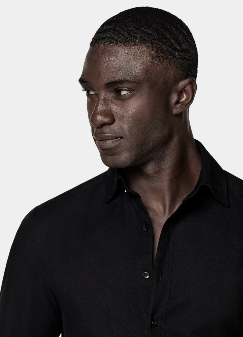 Black Tailored Fit Shirt