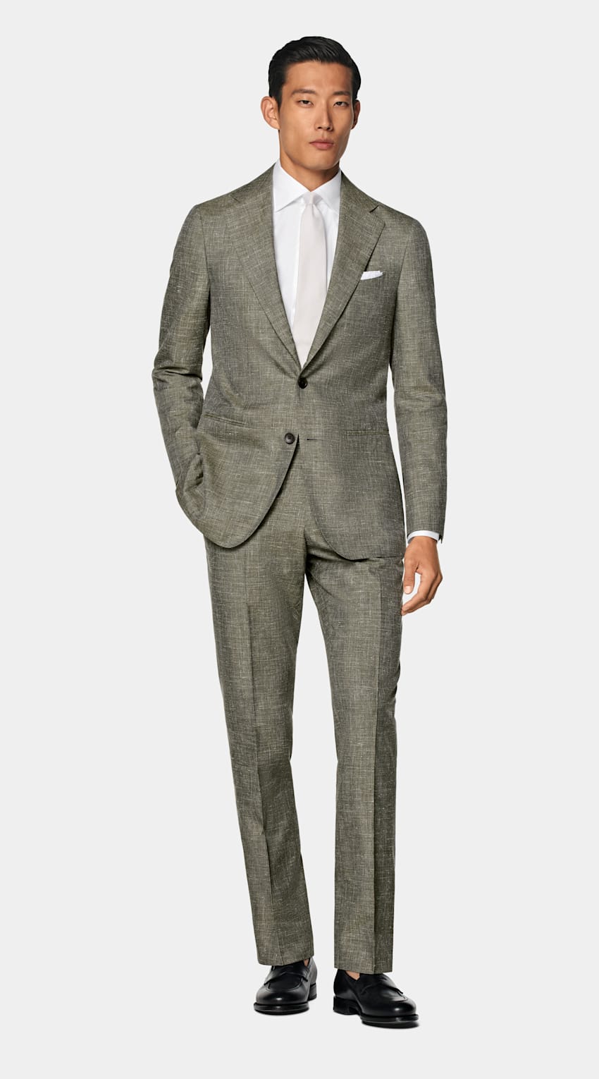 Light Green Tailored Fit Havana Suit