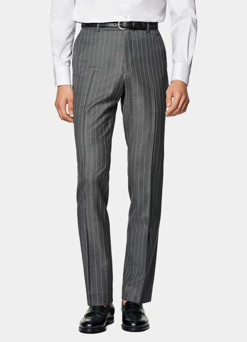 Mid Grey Striped Custom Made Suit