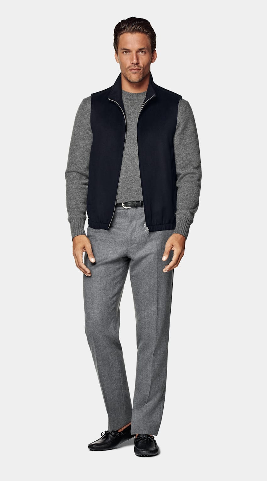 Navy Zip Vest
