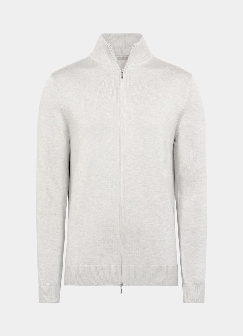 Light Grey Zip Cardigan