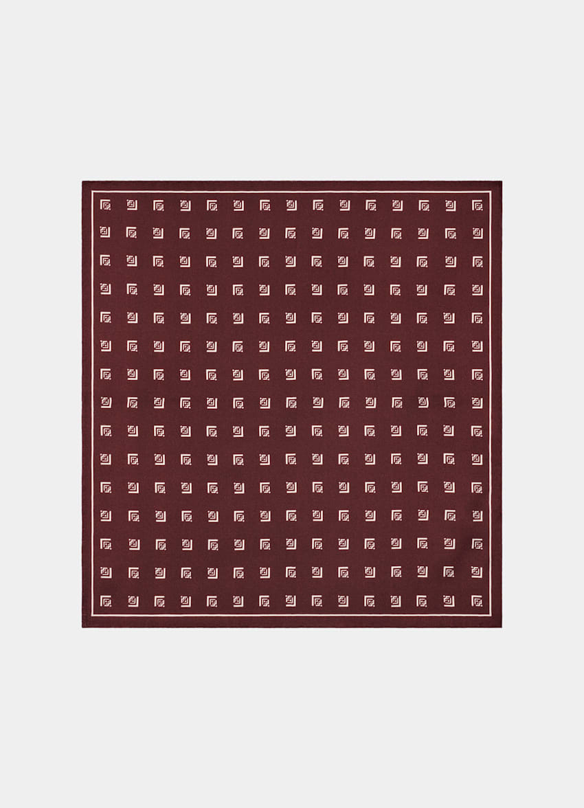 Burgundy Graphic Pocket Square