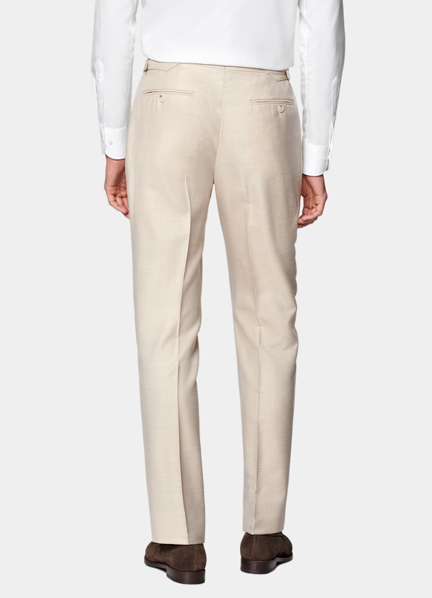 Sand Herringbone Tailored Fit Havana Suit