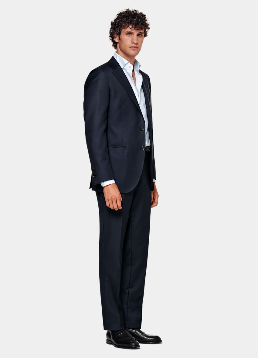 Navy Tailored Fit Lazio Suit Jacket