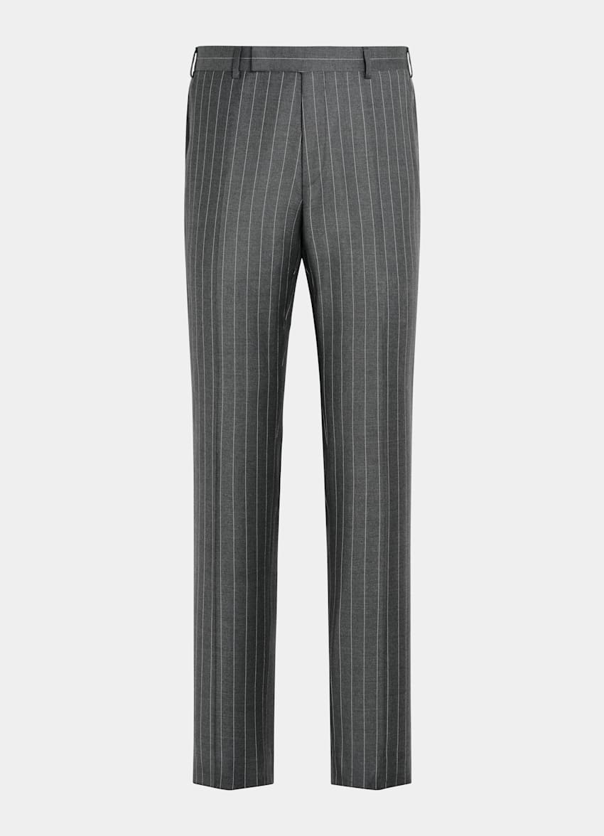 Mid Grey Striped Custom Made Suit