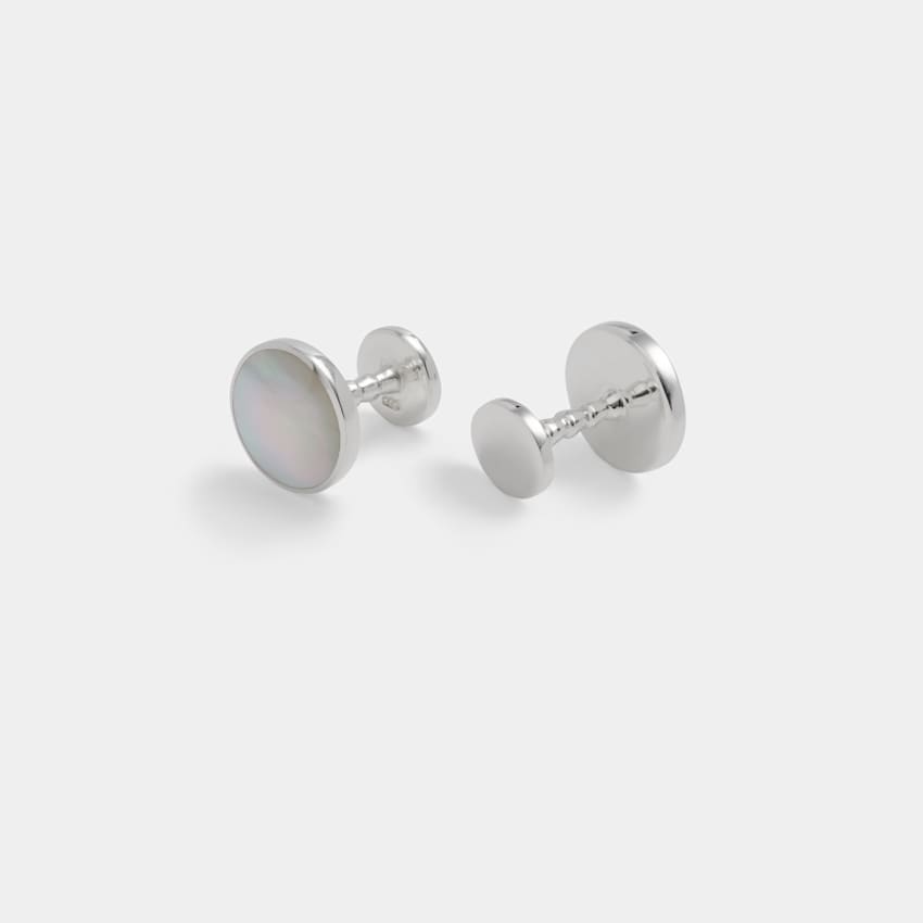 Silver Round Cufflinks