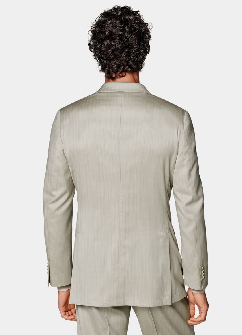 Sand Herringbone Perennial Tailored Fit Havana Suit