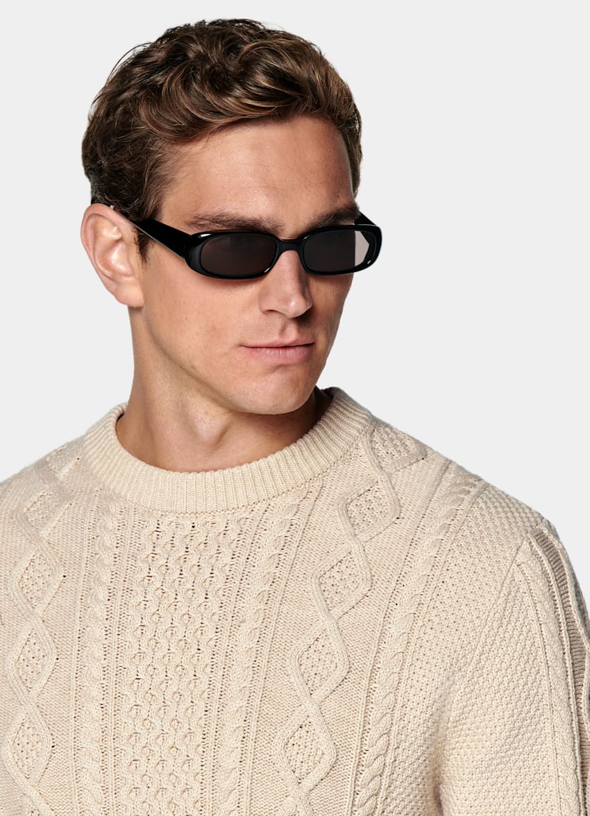 Light Brown Cable Crewneck