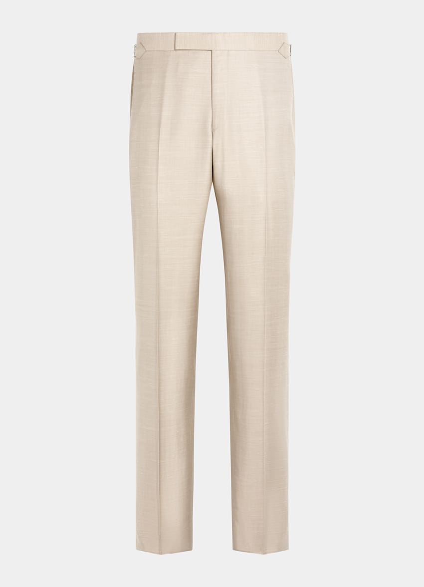 Sand Herringbone Tailored Fit Havana Suit