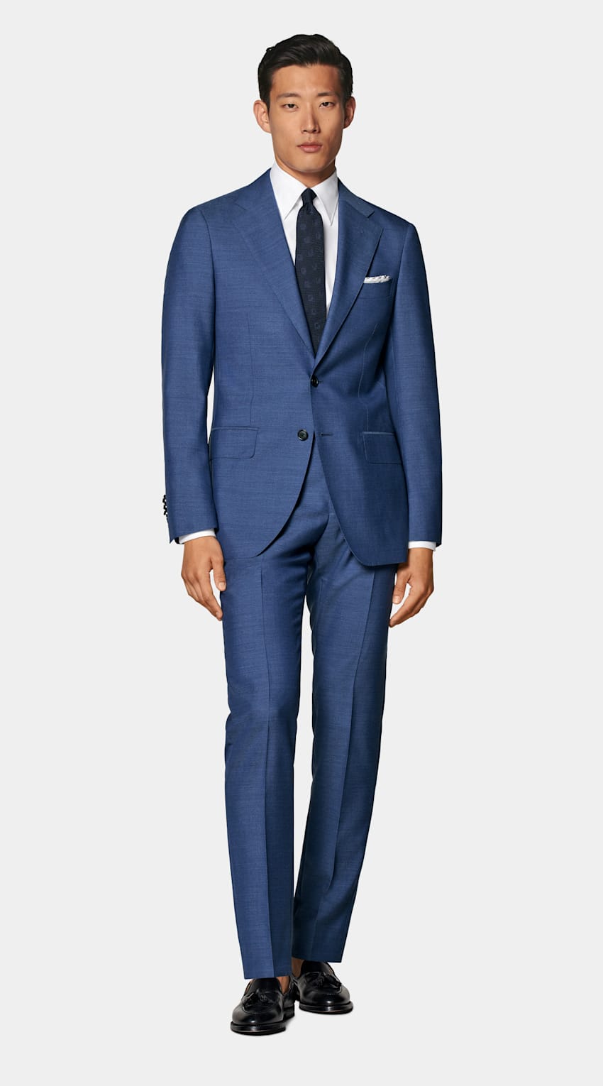 Mid Blue Perennial Tailored Fit Havana Suit
