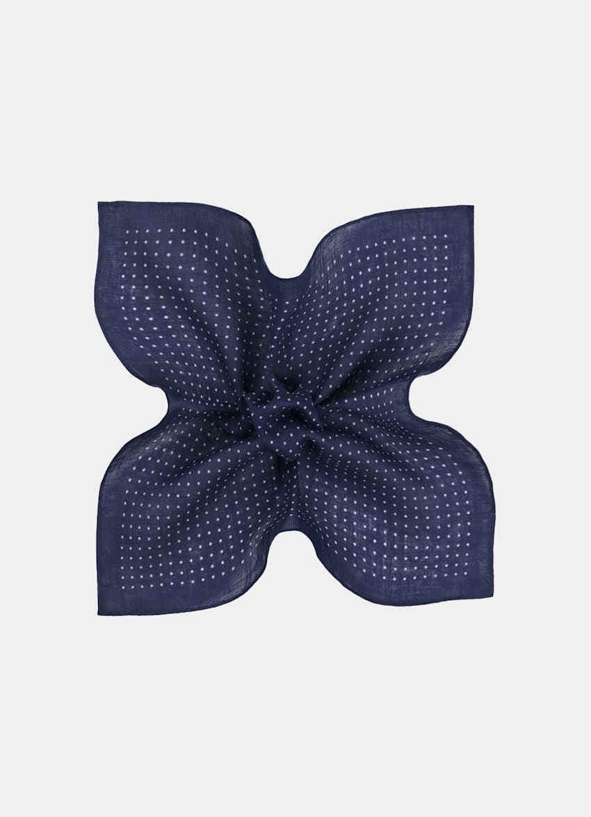 Navy Dots Pocket Square