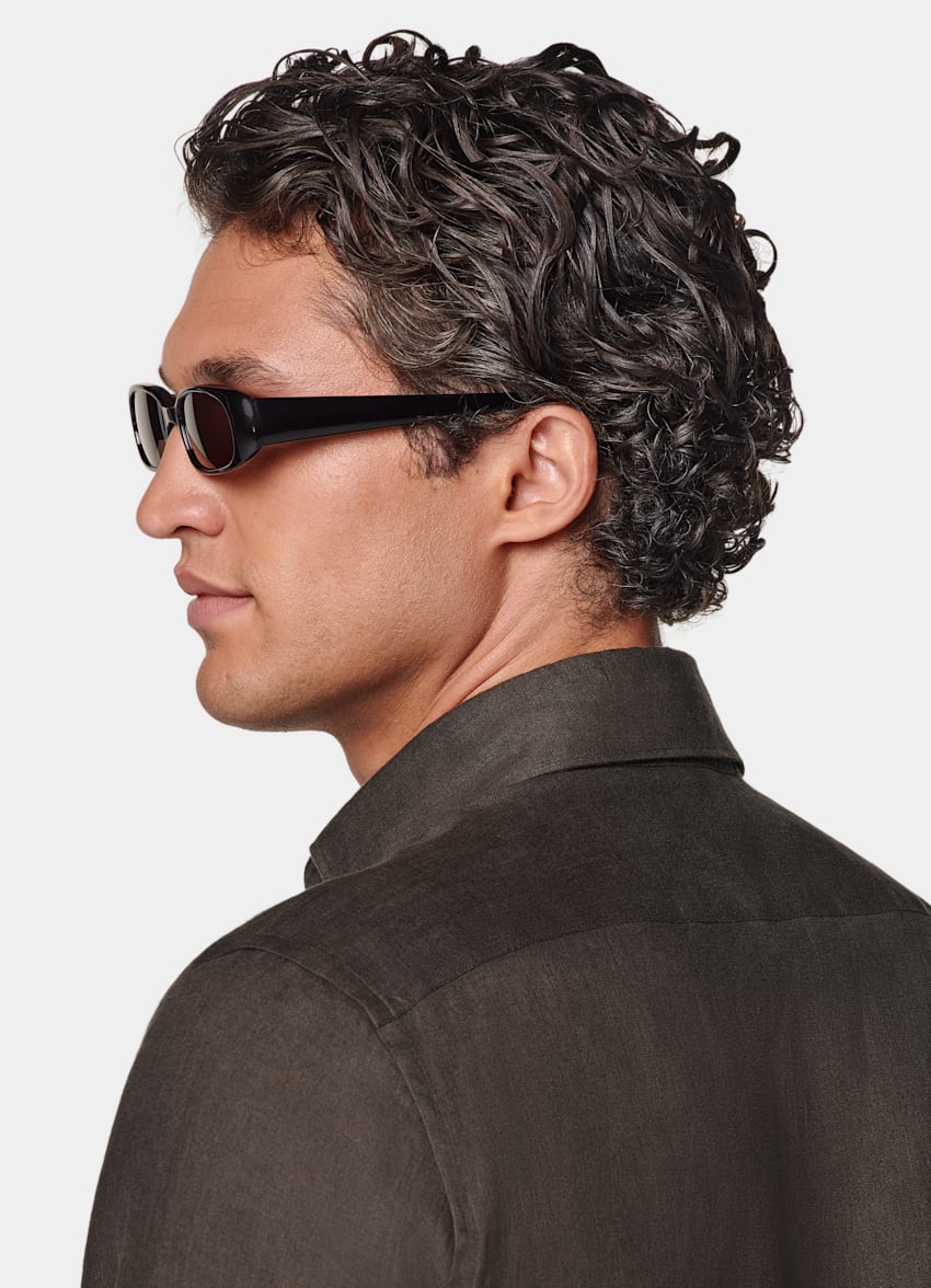 Dark Brown Tailored Fit Shirt