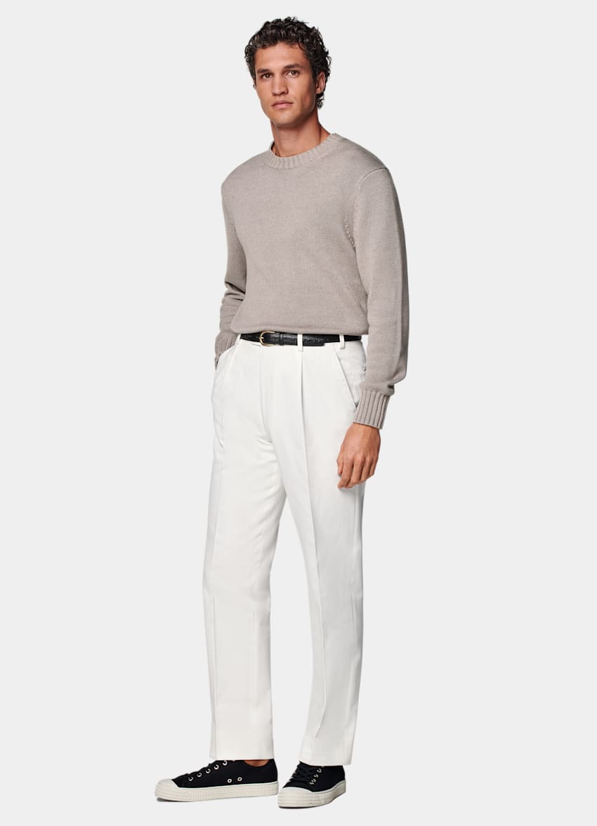 Off-White Wide Leg Tapered Pants