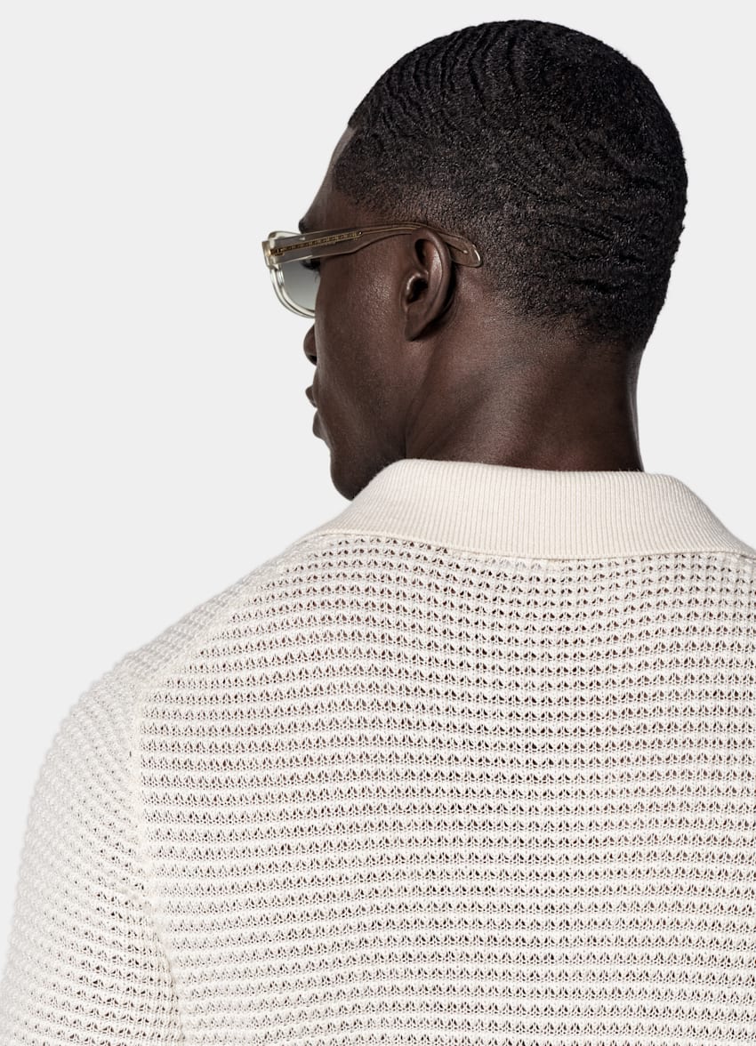 Light Grey Crochet Polo