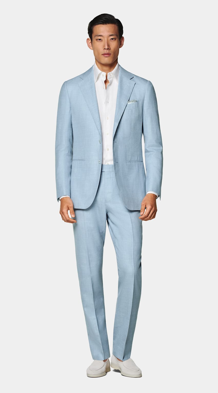 Light Blue Tailored Fit Havana Suit