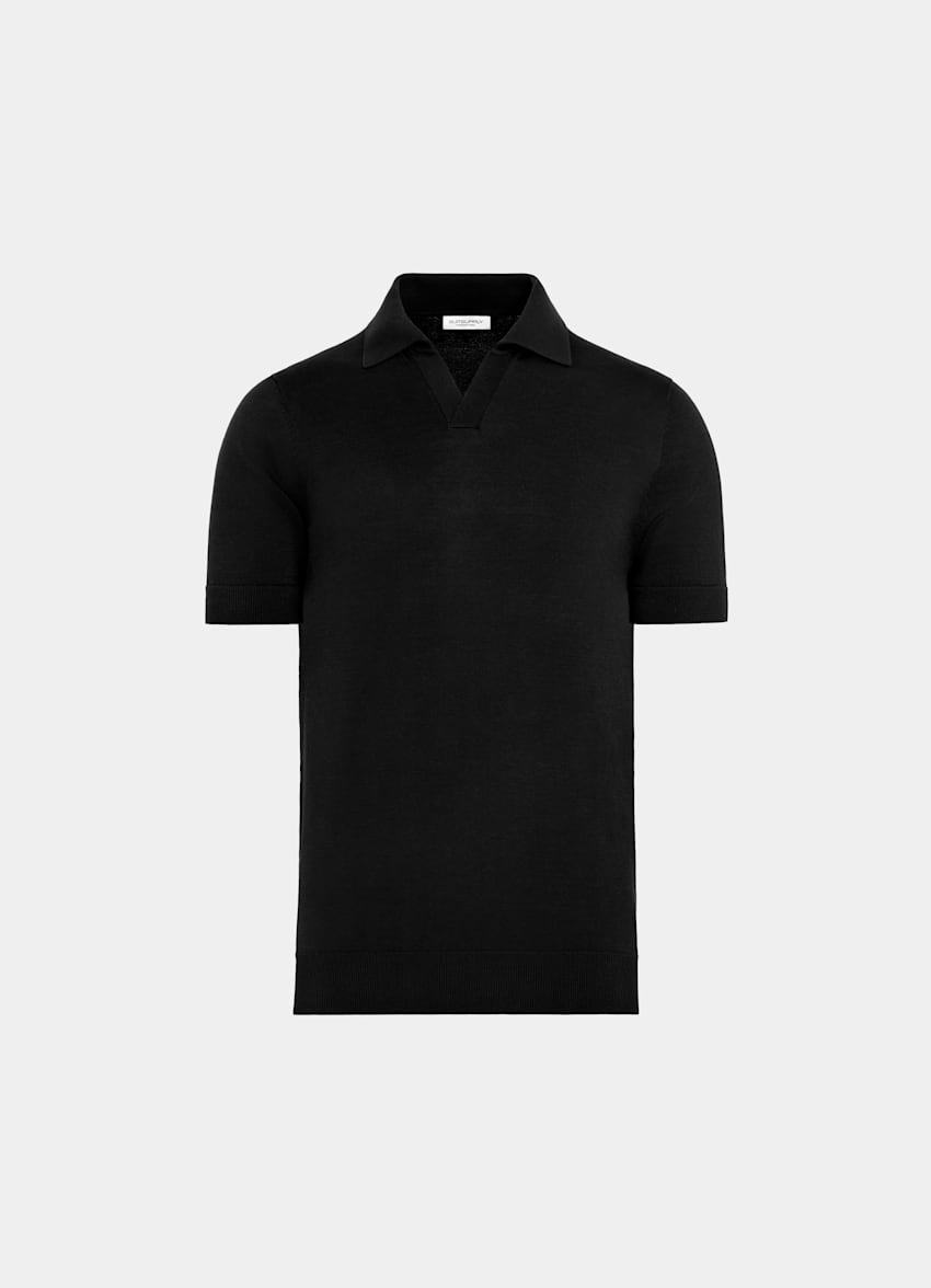 Navy Buttonless Polo