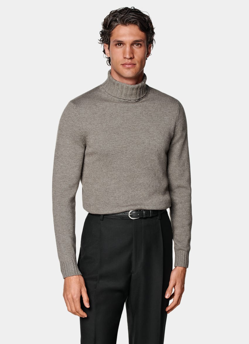 Taupe Turtleneck