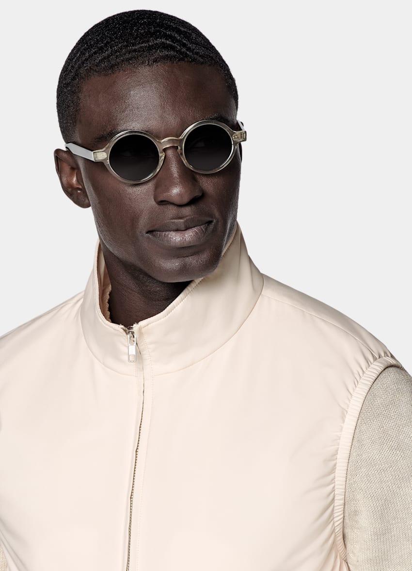 Off-White Light Padded Zip Vest