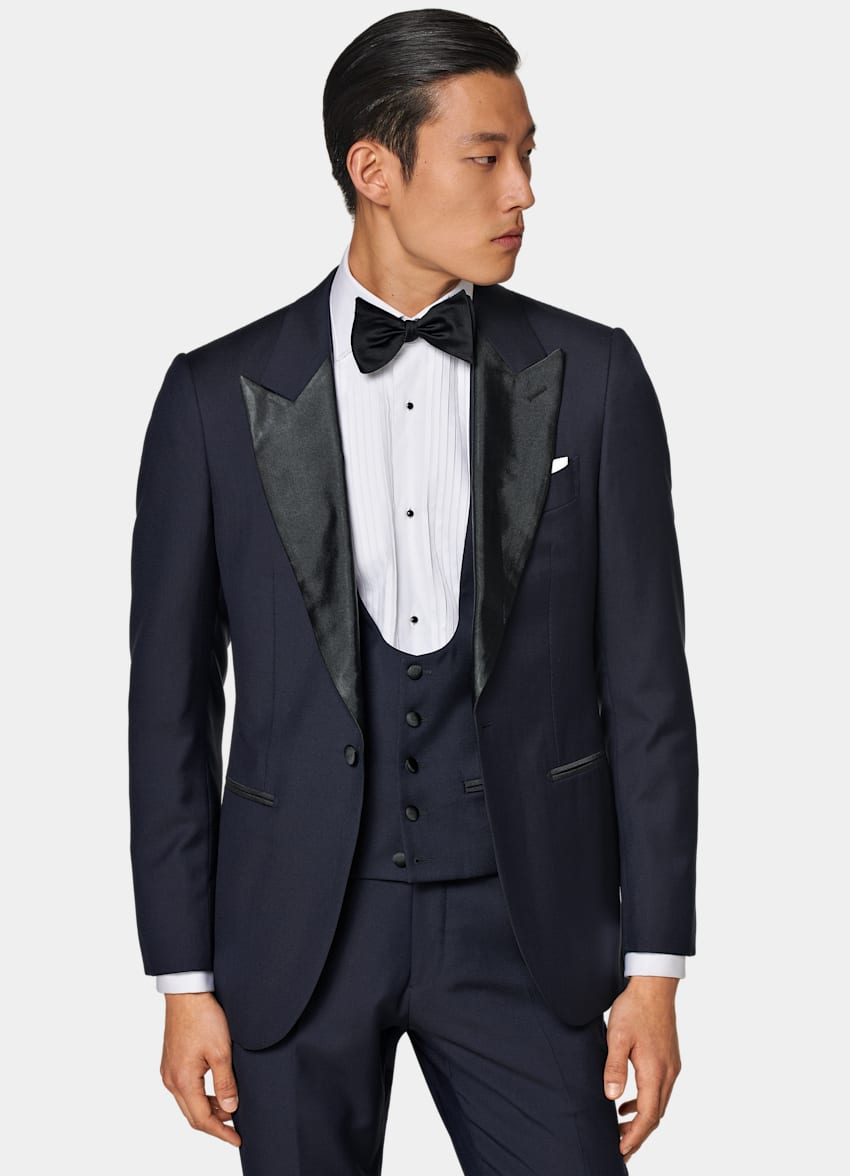 Navy Three-Piece Tailored Fit Lazio Tuxedo