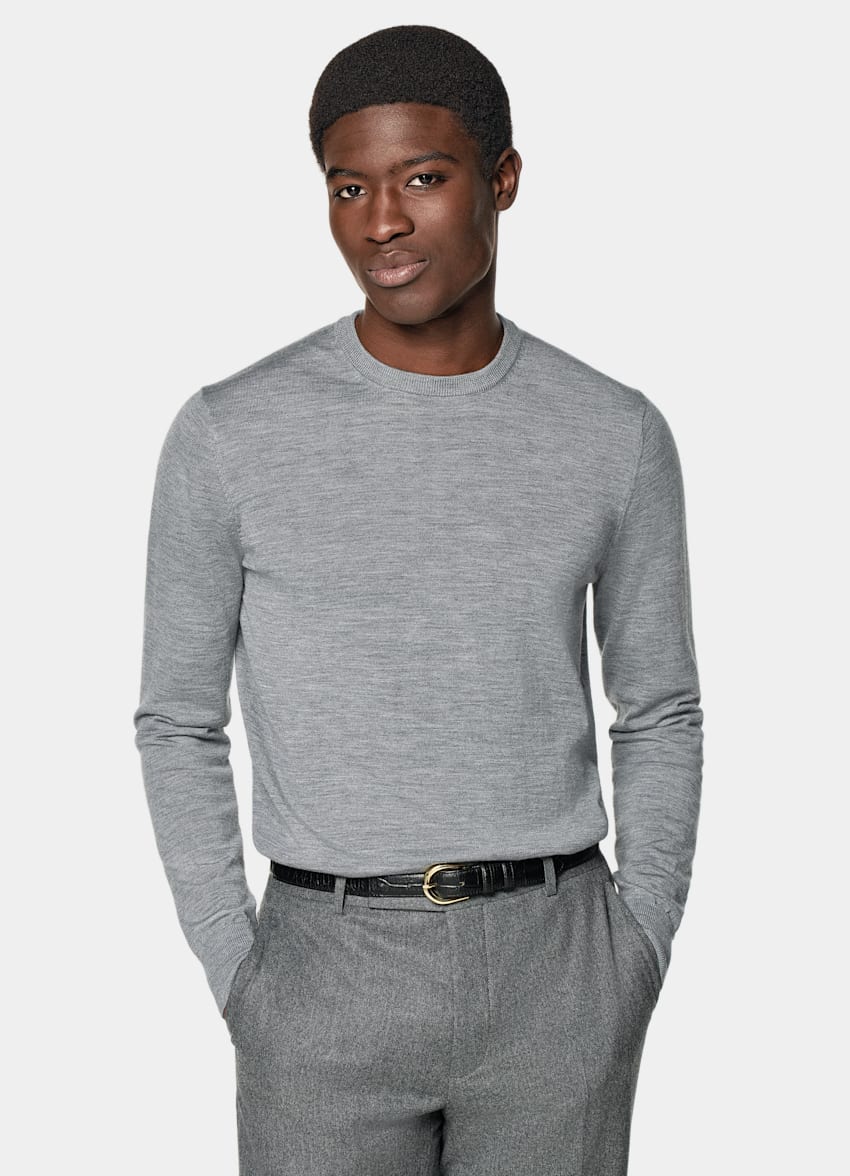 Grey Merino Crewneck