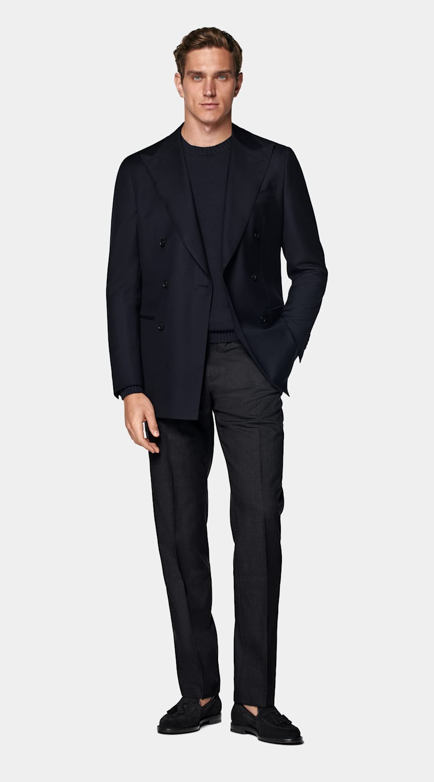Navy Tailored Fit Havana Suit Jacket