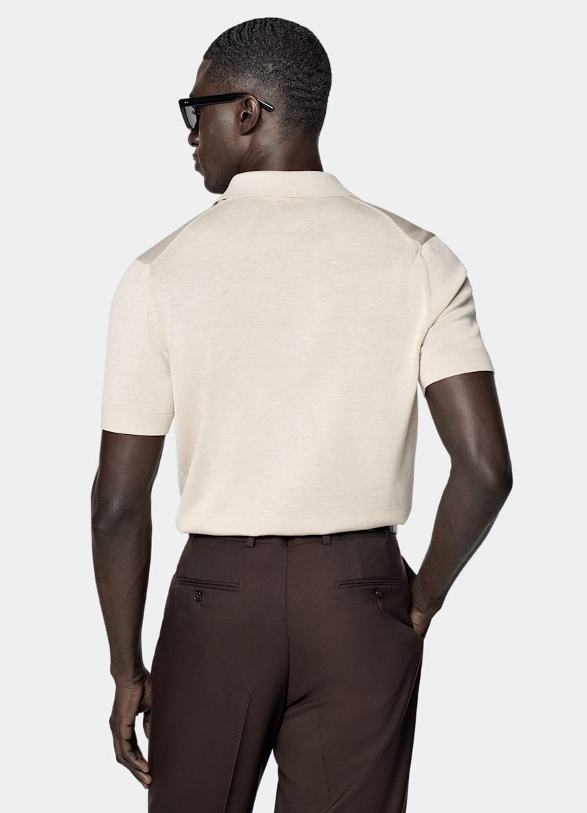 Sand Buttonless Polo