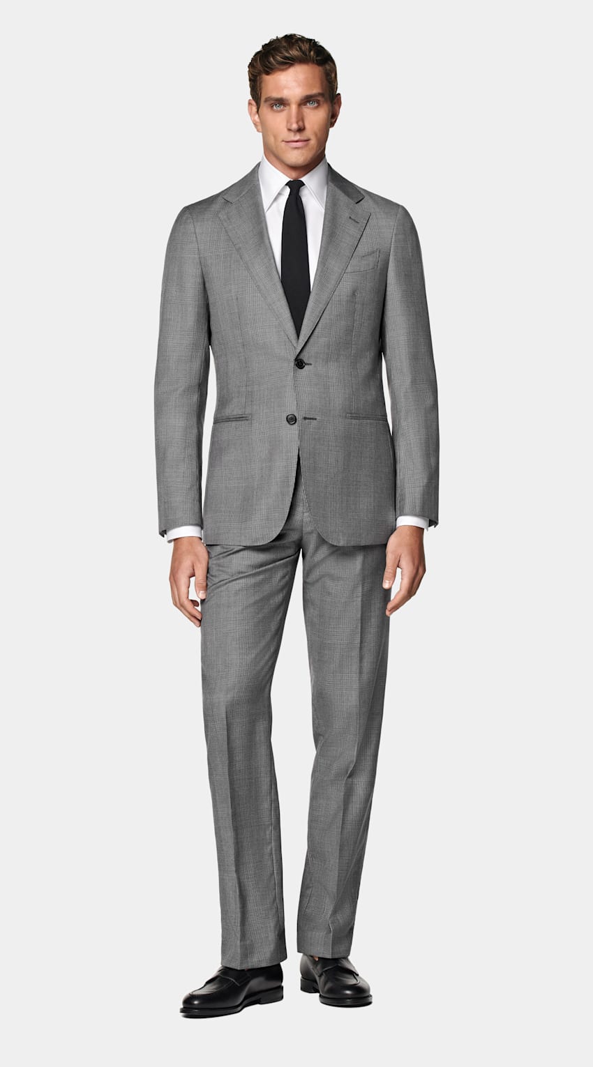 Mid Grey Checked Tailored Fit Havana Suit