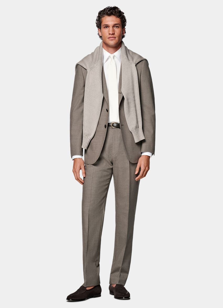 Taupe Tailored Fit Havana Suit