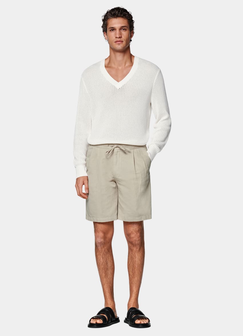Sand Straight Leg Shorts