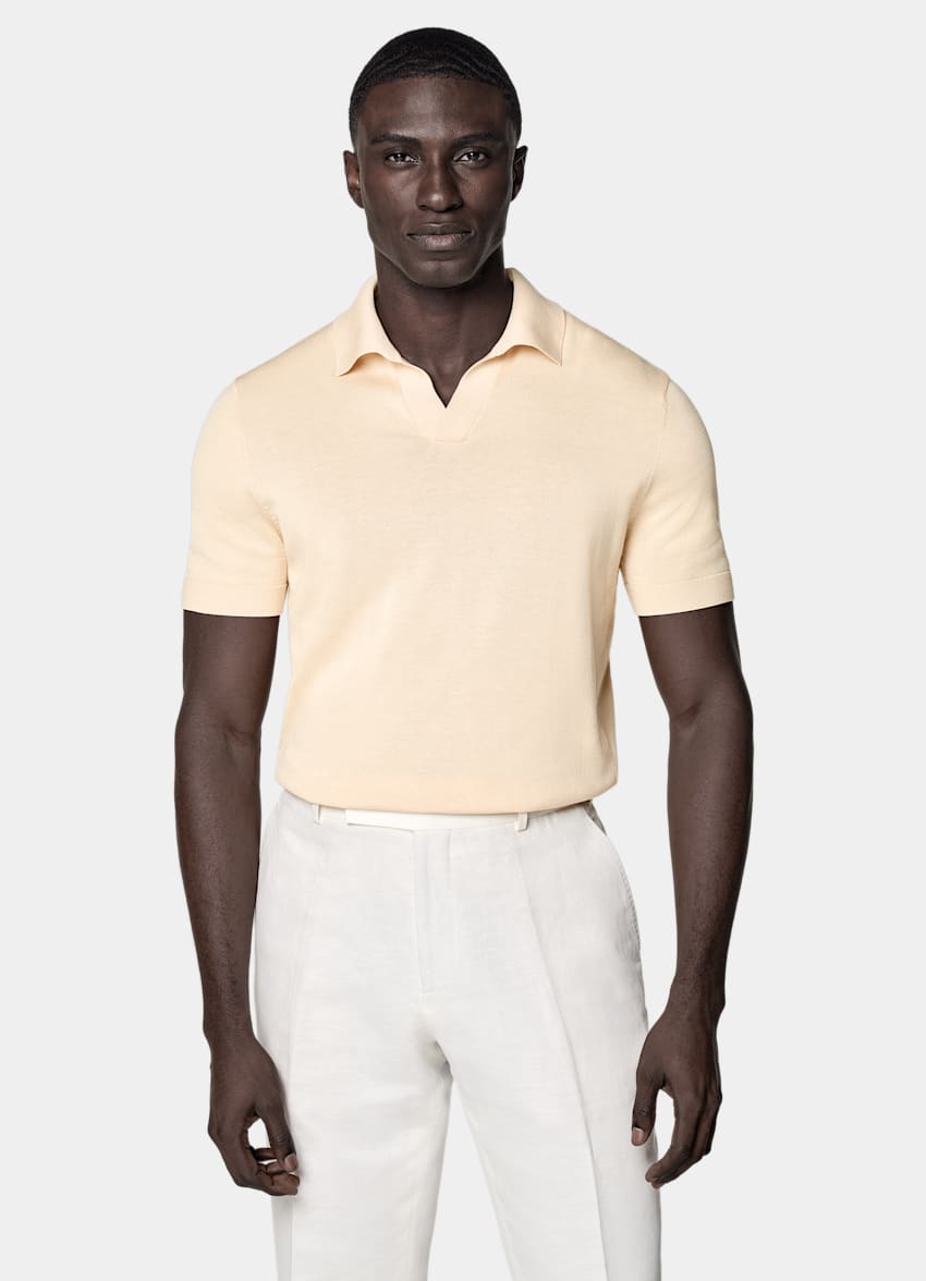 Light Yellow Buttonless Polo