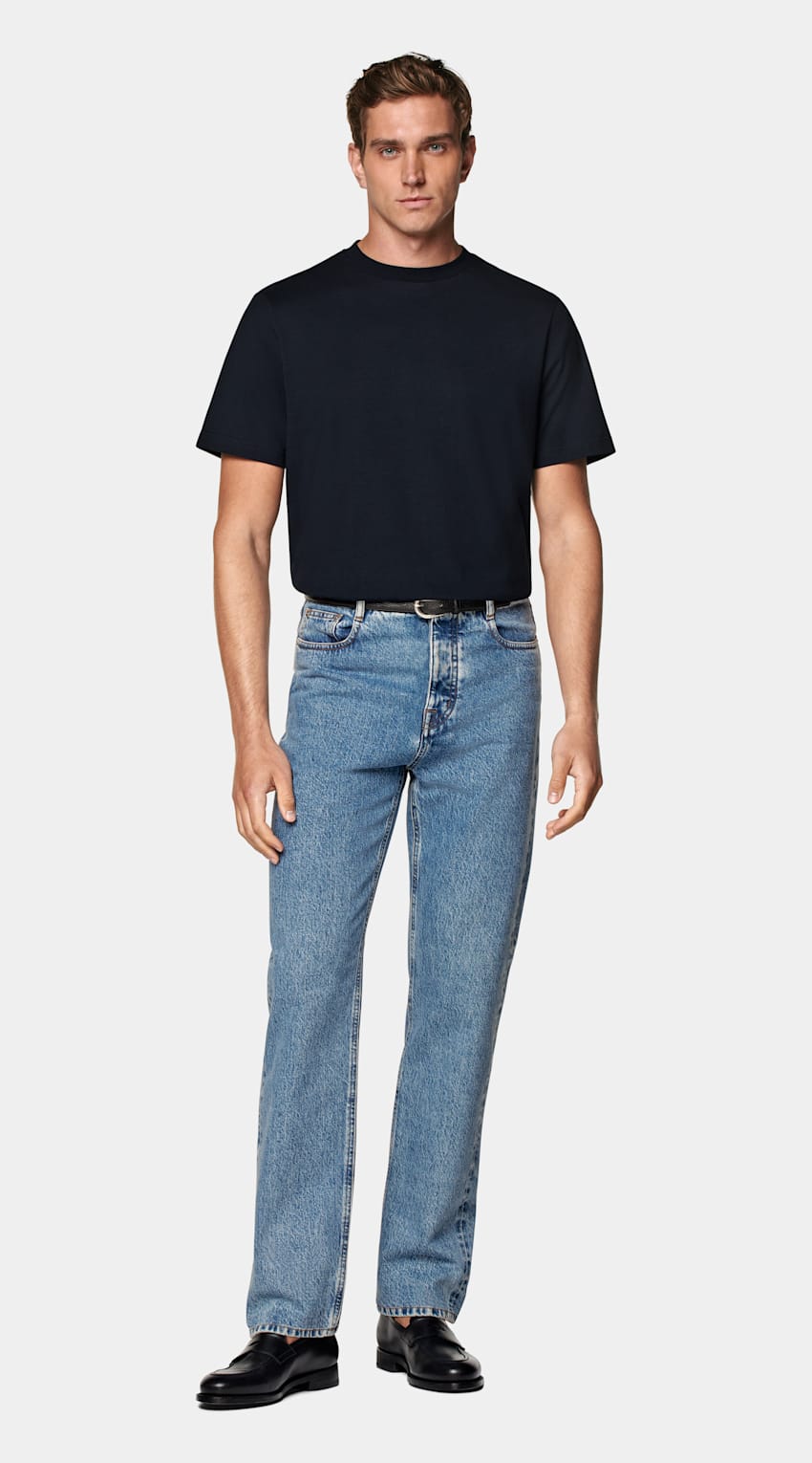 Navy Crewneck T-Shirt